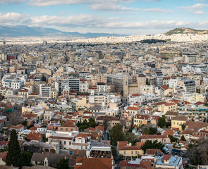 Fototapeta na wymiar Panoramic view of the Athens city