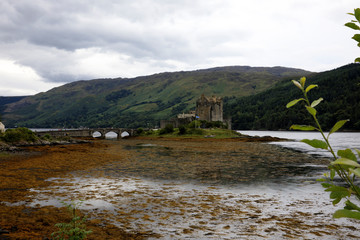 Dornie - Scotland, UK - August 13, 2018: Eilean Donan Castle, Dornie, Scotland, Highlands, United Kingdom