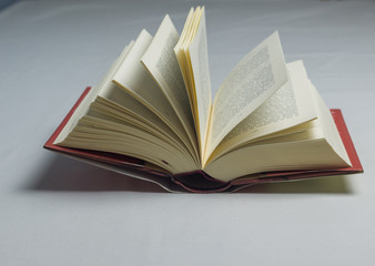 Open book with hard cover