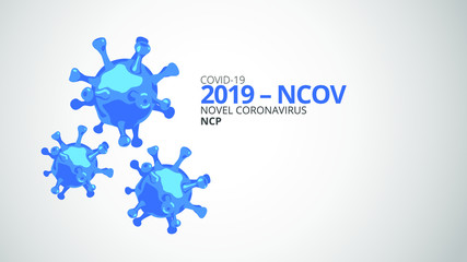 Coronavirus (2019-nCoV). Banner, heading for articles about pandemic of coronavirus Covid-19. Vector illustration. Public awareness. Blue. Coronavirus news.