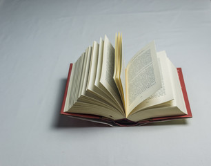 Open book with hard cover