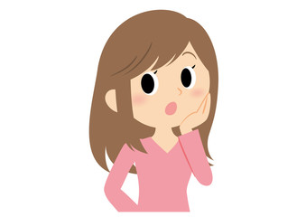 女性の表情　疑問