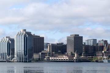 Obraz premium The city with the tall buildings.