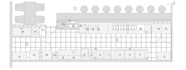 Standard furniture symbols used in architecture plans