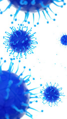 Coronavirus COVID-19 floating influenza virus cells art. Creative abstract poster. 3d rendering illustration.