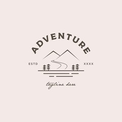 Adventure badge logo design vector illustration