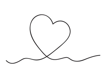 Heart. Abstract love symbol. Continuous line art drawing vector illustration