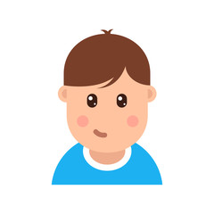 Happy young boy. Cartoon little boy. Child character. Сartoon character. Schoolboy. Teenager. Kawaii character.