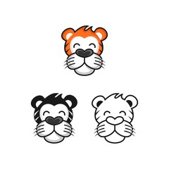 Tiger head logo design vector illustration