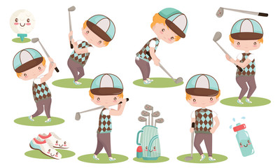 Golf boys vector