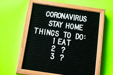 Obraz premium Overhead Coronavirus Text on a Letterboard