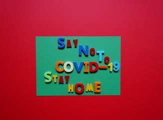 layout of colored letters on the topic of coronavirus- covid-19