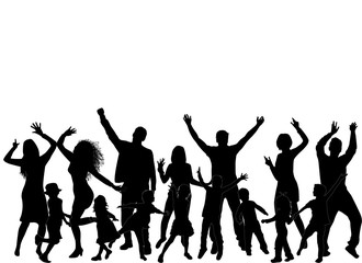 Silhouettes of a children with a backpack .