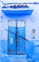 blue door and wall