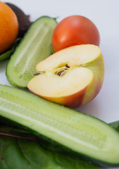 Collage of vegetables and fruits