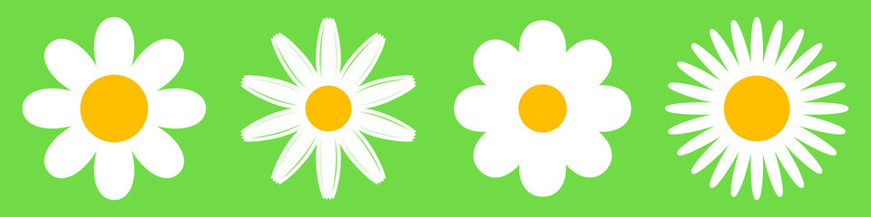 Flowers icons set. Vector illustration.