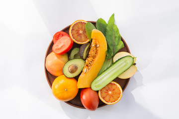 Collage of vegetables and fruits