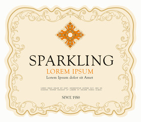 WINE LABEL ORNAMENTAL DESIGN GRAPHIC AMARONE AND PROSECCO 