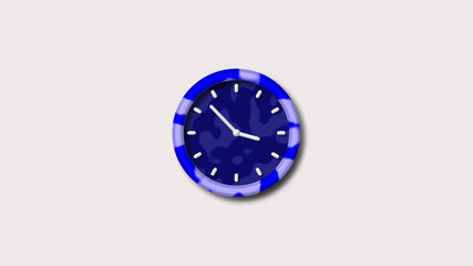 Amazing blue color 3d wall clock icon,army design 3d clock icon