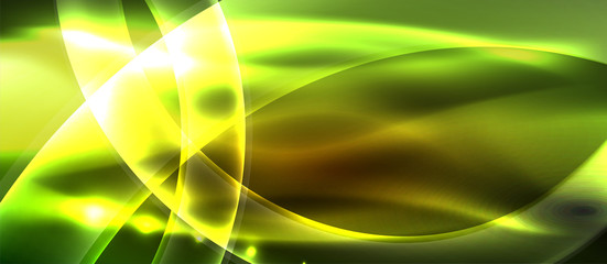 Fototapeta premium Abstract background. Shiny design neon waves with light effects, techno trendy design. Vector Illustration For Wallpaper, Banner, Background, Card, Book Illustration, landing page