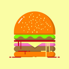 hamburger flat design vector