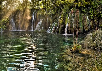 A romantic corner of Plitvicе lakes in Croatia.
