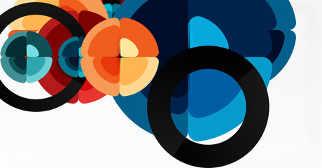 Fototapeta premium Abstract background, trendy color circles geometrical composition. Vector Illustration For Wallpaper, Banner, Background, Card, Book Illustration, landing page
