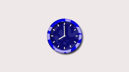 New blue clock icon,Blue army clock icon,White background 3d wall clock icon