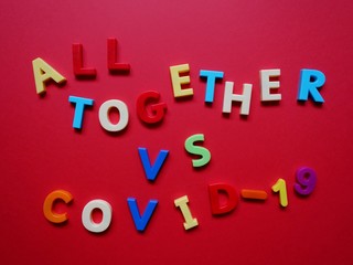 layout of colored letters on the topic of coronavirus- covid-19