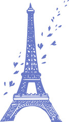 Fototapeta na wymiar Eiffel Tower element for desing