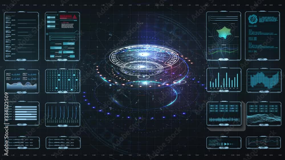 Poster virtual reality.futuristic vr head-up display design. hud,gui futuristic element. circle abstract di