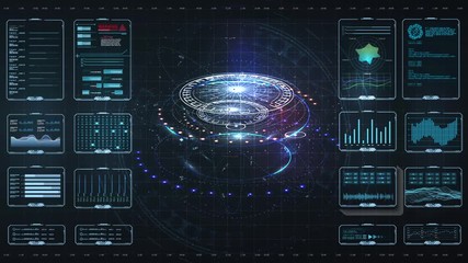 Virtual reality.Futuristic VR head-up display design. HUD,GUI futuristic element. Circle Abstract Digital Technology UI Futuristic HUD Virtual Interface Elements Sci- Fi Modern User For Graphic Motion - Powered by Adobe