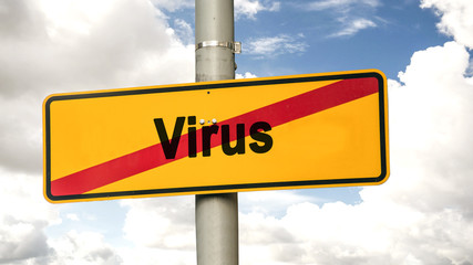 Street Sign to Quarantine versus Virus