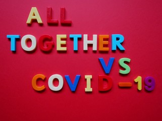 layout of colored letters on the topic of coronavirus- covid-19