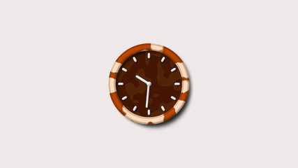 New army brown 3d wall clock icon,clock icon,White background 3d wall clock