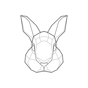 Polygonal abstract head of the rabbit. Logo of the rabbit. Vector illustration