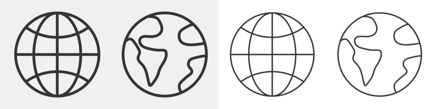 World vector icons isolated.