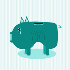 pig Bowl,Piggy Pig money, skinny pig,Vector, Illustration