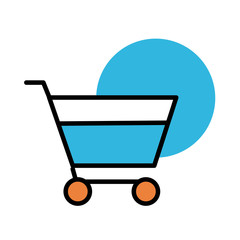 shopping cart trolley line and fill style icon