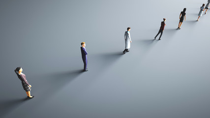 People social distancing because of coronavirus - concept