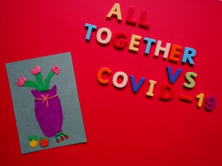 Fototapeta na wymiar layout of colored letters on the topic of coronavirus- covid-19