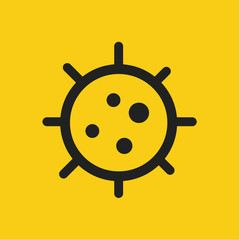 Obraz premium Icon Covid-19 Coronavirus MERS-Cov. Viral pandemic. Yellow
