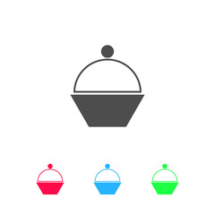 Cupcake icon flat.