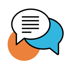 speech bubbles line and fill style icon