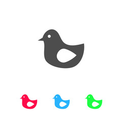 Bird icon flat.