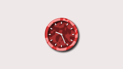 Army red color clock icon,Army red 3d wall clock icon,clock icon