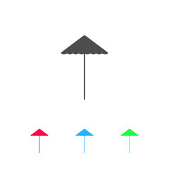 Beach umbrella icon flat.