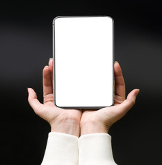 Woman hands holding the smartphone