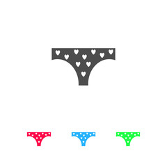 Panties for women in heart icon flat.