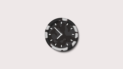 Gray color army clock icon,White background army gray clock icon,3d clock icon